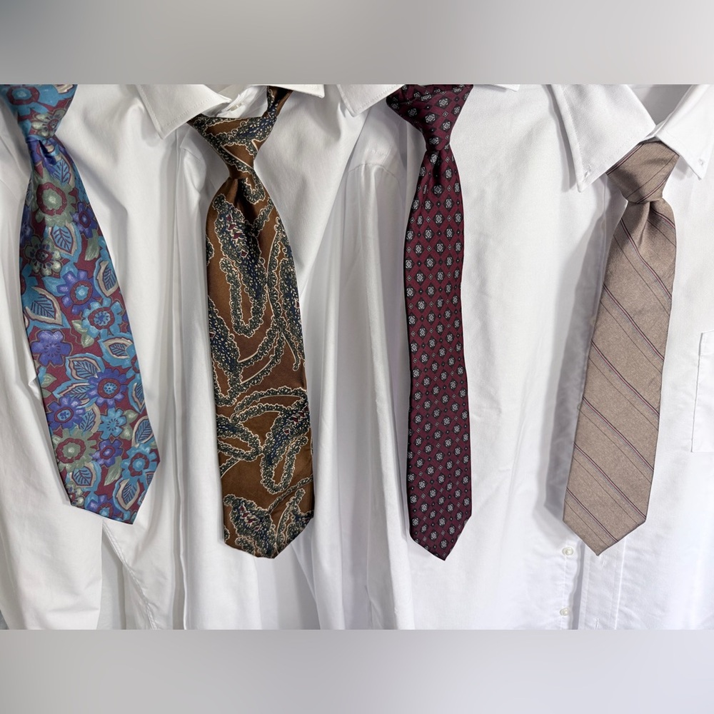Dior Vintage Men's Silk Ties - Brown, Burgundy, and Tan